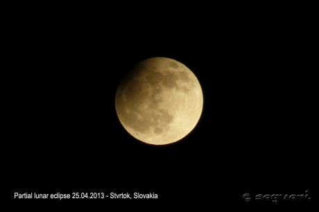 Partial lunar eclipse 25.04.2013 - Stvrtok, Slovakia
