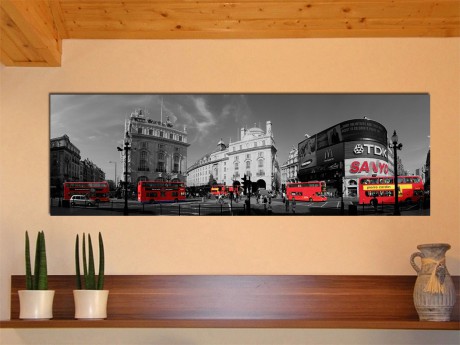 Piccadilly Circus  - 180° panorama Piccadilly Circus, London... photo cca 125x42cm