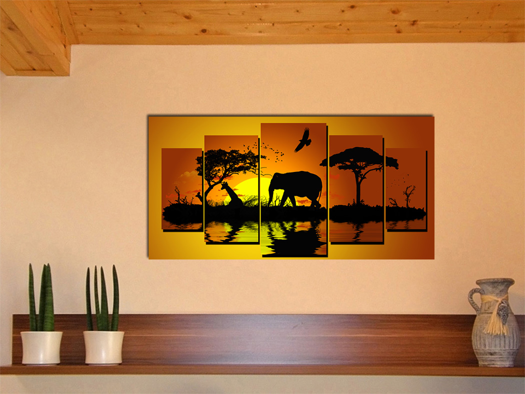 Sunset in Africa - cca 80x42cm